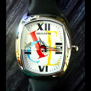 Authentic Aquaswiss Men's Ice Date Prism Crystal Swiss‎ Watch